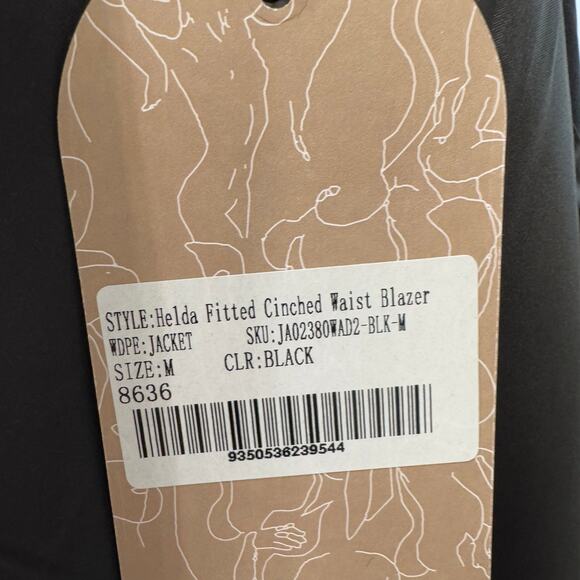 Meshki Helda Fitted Cinched Waist Tailored Blazers Black New Women's Sz M - Picture 13 of 16